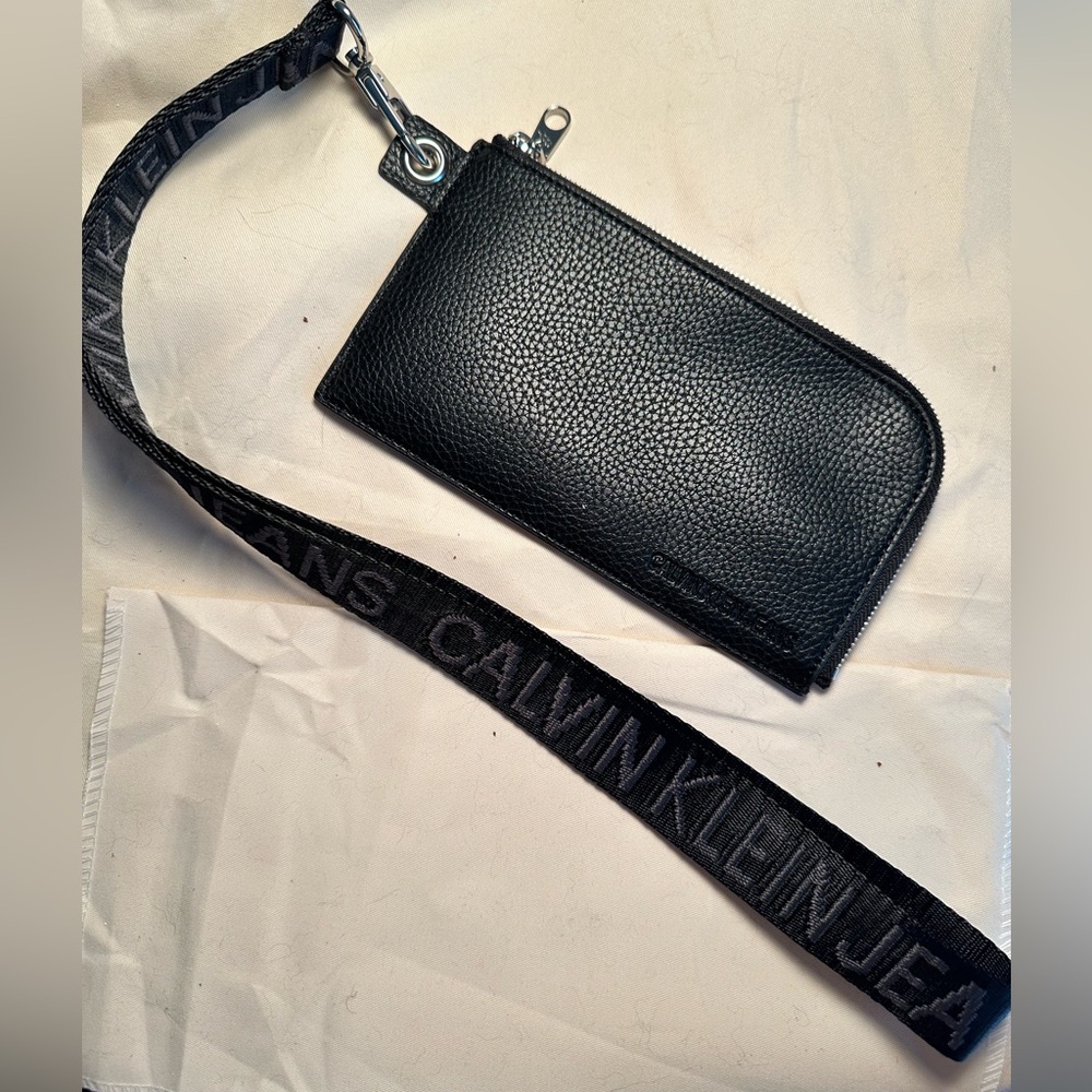 Calvin Klein black wallet w/ strap